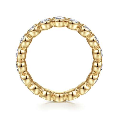 14K Yellow Gold Bezel Diamond Eternity Band