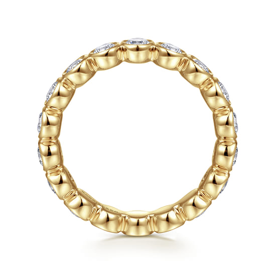 14K Yellow Gold Bezel Diamond Eternity Band angle 2