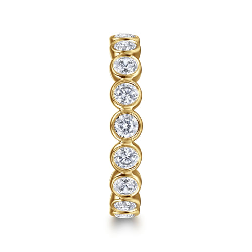 14K Yellow Gold Bezel Diamond Eternity Band