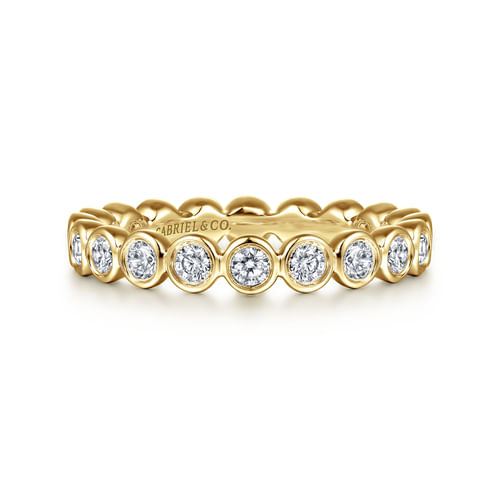 14K Yellow Gold Bezel Diamond Eternity Band