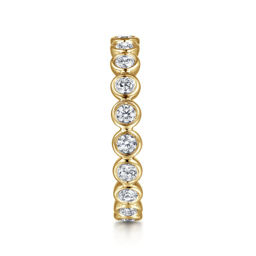 14K Yellow Gold Bezel Diamond Eternity Band