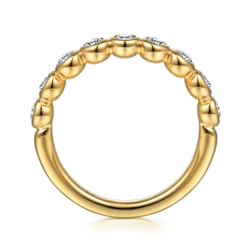 14K Yellow Gold Bezel Diamond Matching Wedding Band