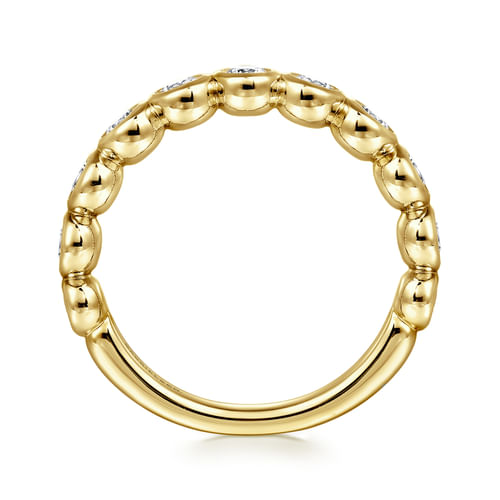 14K Yellow Gold Bezel Diamond Matching Wedding Band