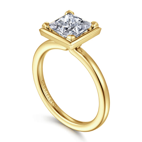 14K Yellow Gold Bezel Prong Princess Cut Diamond Engagement Ring 14K Yellow Gold Bezel Prong Princess Cut Diamond Engagement Ring
