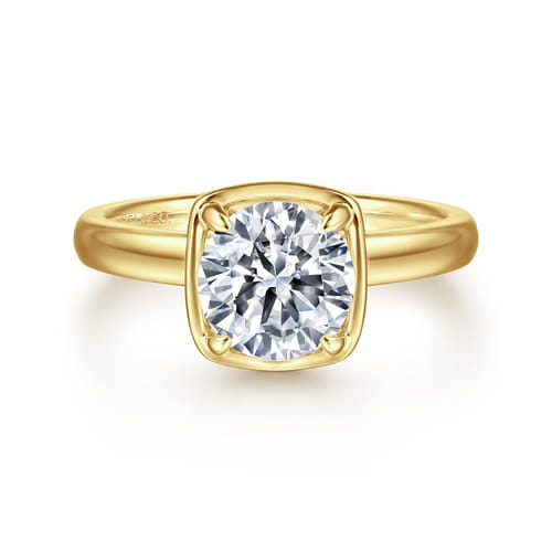 14K Yellow Gold Bezel Prong Round Diamond Engagement Ring 14K Yellow Gold Bezel Prong Round Diamond Engagement Ring
