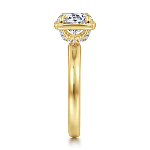 14K Yellow Gold Bezel Prong Round Diamond Engagement Ring 14K Yellow Gold Bezel Prong Round Diamond Engagement Ring