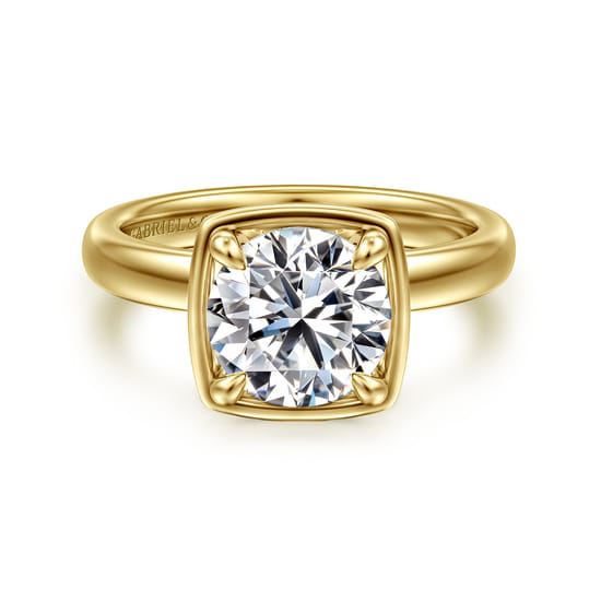 Gabriel - 14K Yellow Gold Bezel Prong Round Diamond Engagement Ring