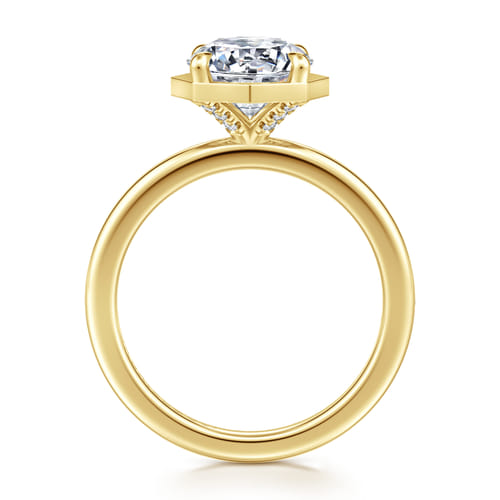 14K Yellow Gold Bezel Prong Round Diamond Engagement Ring 14K Yellow Gold Bezel Prong Round Diamond Engagement Ring