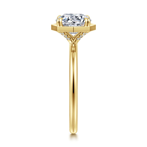14K Yellow Gold Bezel Prong Round Diamond Engagement Ring 14K Yellow Gold Bezel Prong Round Diamond Engagement Ring