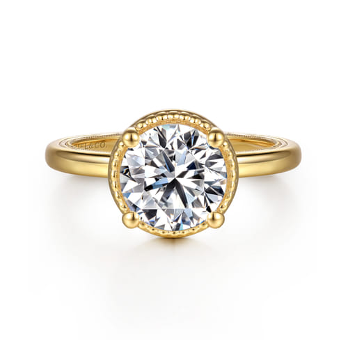 14K Yellow Gold Bezel Prong Round Diamond Engagement Ring 14K Yellow Gold Bezel Prong Round Diamond Engagement Ring