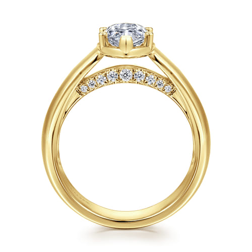 14K Yellow Gold Bezel Prong Wide Band Marquise Diamond Engagement Ring 14K Yellow Gold Bezel Prong Wide Band Marquise Diamond Engagement Ring