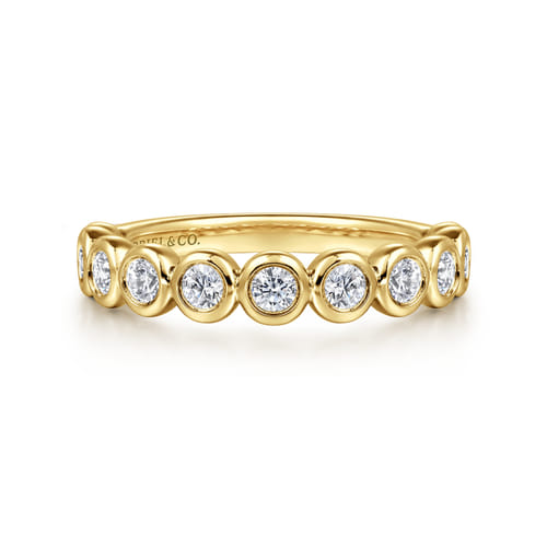 14K Yellow Gold Bezel Set Diamond Anniversary Band