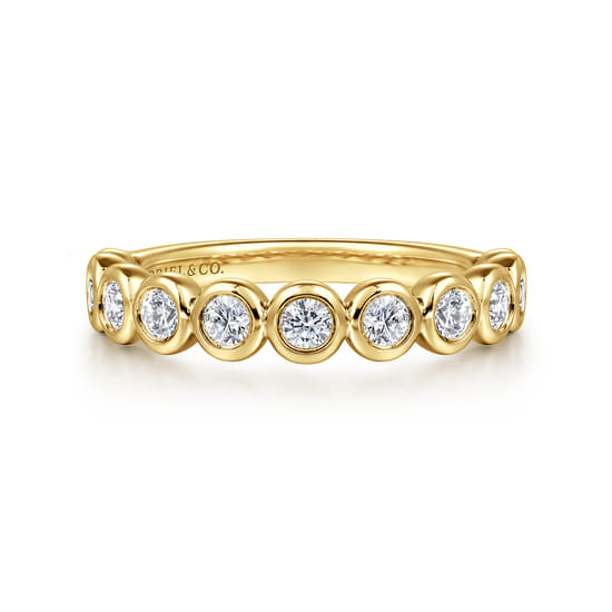 14K Yellow Gold Bezel Set Diamond Anniversary Band 14K Yellow Gold Bezel Set Diamond Anniversary Band