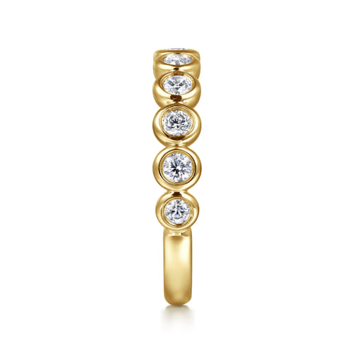 14K Yellow Gold Bezel Set Diamond Anniversary Band