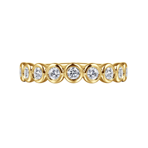14K Yellow Gold Bezel Set Diamond Anniversary Band