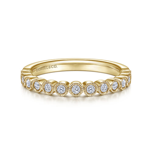 14K Yellow Gold Bezel Set Diamond Anniversary Band