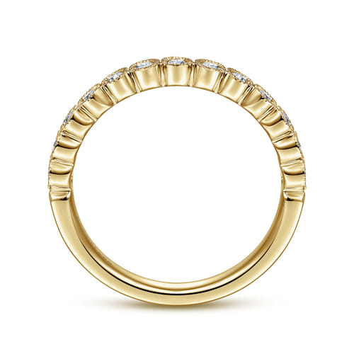 14K Yellow Gold Bezel Set Diamond Anniversary Band