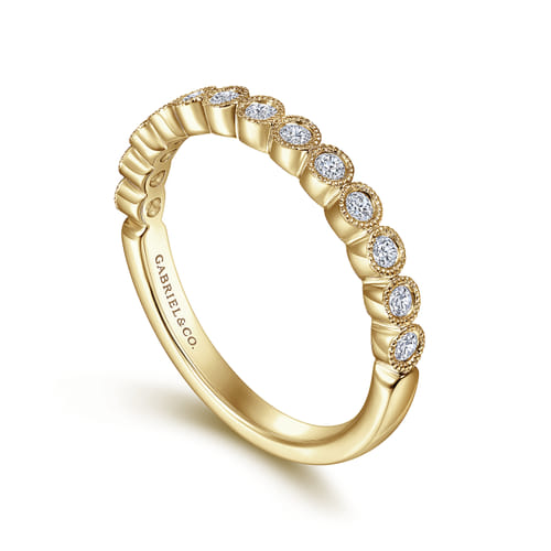 14K Yellow Gold Bezel Set Diamond Anniversary Band
