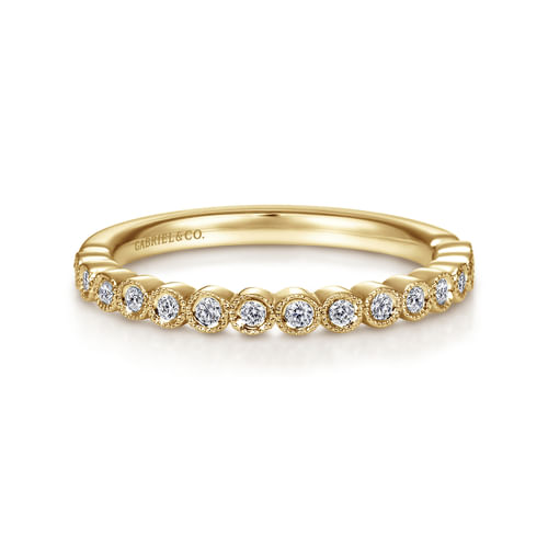 14K Yellow Gold Bezel Set Diamond Anniversary Band