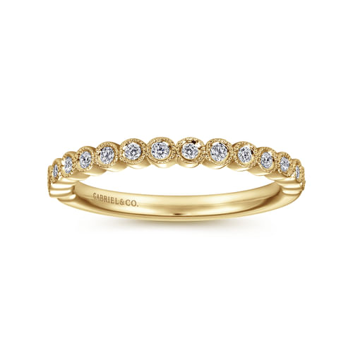 14K Yellow Gold Bezel Set Diamond Anniversary Band