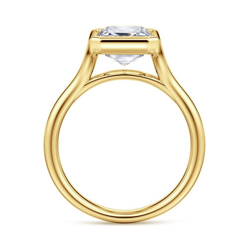 14K Yellow Gold Bezel Set Emerald Cut Solitaire Diamond Engagement Ring 14K Yellow Gold Bezel Set Emerald Cut Solitaire Diamond Engagement Ring