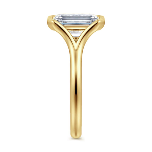 14K Yellow Gold Bezel Set Emerald Cut Solitaire Diamond Engagement Ring 14K Yellow Gold Bezel Set Emerald Cut Solitaire Diamond Engagement Ring