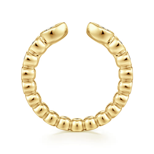 14K Yellow Gold Bezel Set Pear and Round Open Diamond Eternity Band