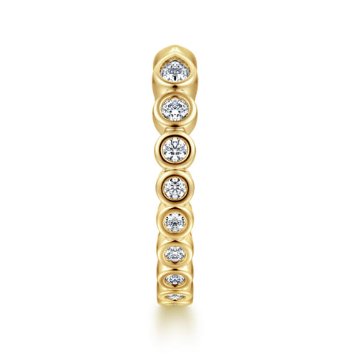 14K Yellow Gold Bezel Set Pear and Round Open Diamond Eternity Band