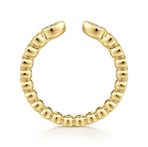 14K Yellow Gold Bezel Set Pear and Round Open Diamond Eternity Band