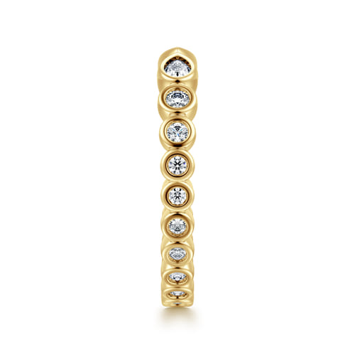 14K Yellow Gold Bezel Set Pear and Round Open Diamond Eternity Band