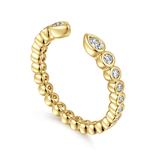 14K Yellow Gold Bezel Set Pear and Round Open Diamond Eternity Band 14K Yellow Gold Bezel Set Pear and Round Open Diamond Eternity Band