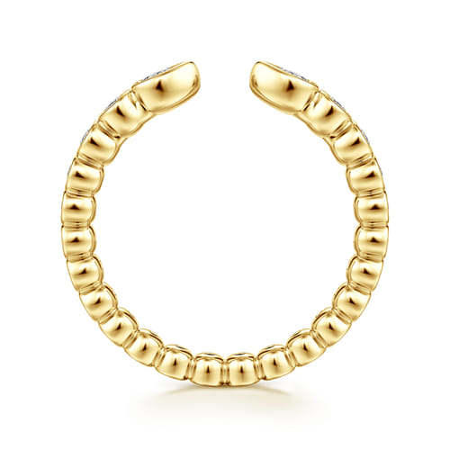 14K Yellow Gold Bezel Set Pear and Round Open Diamond Eternity Band
