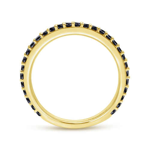 14K Yellow Gold Black Diamond Stackable Ring