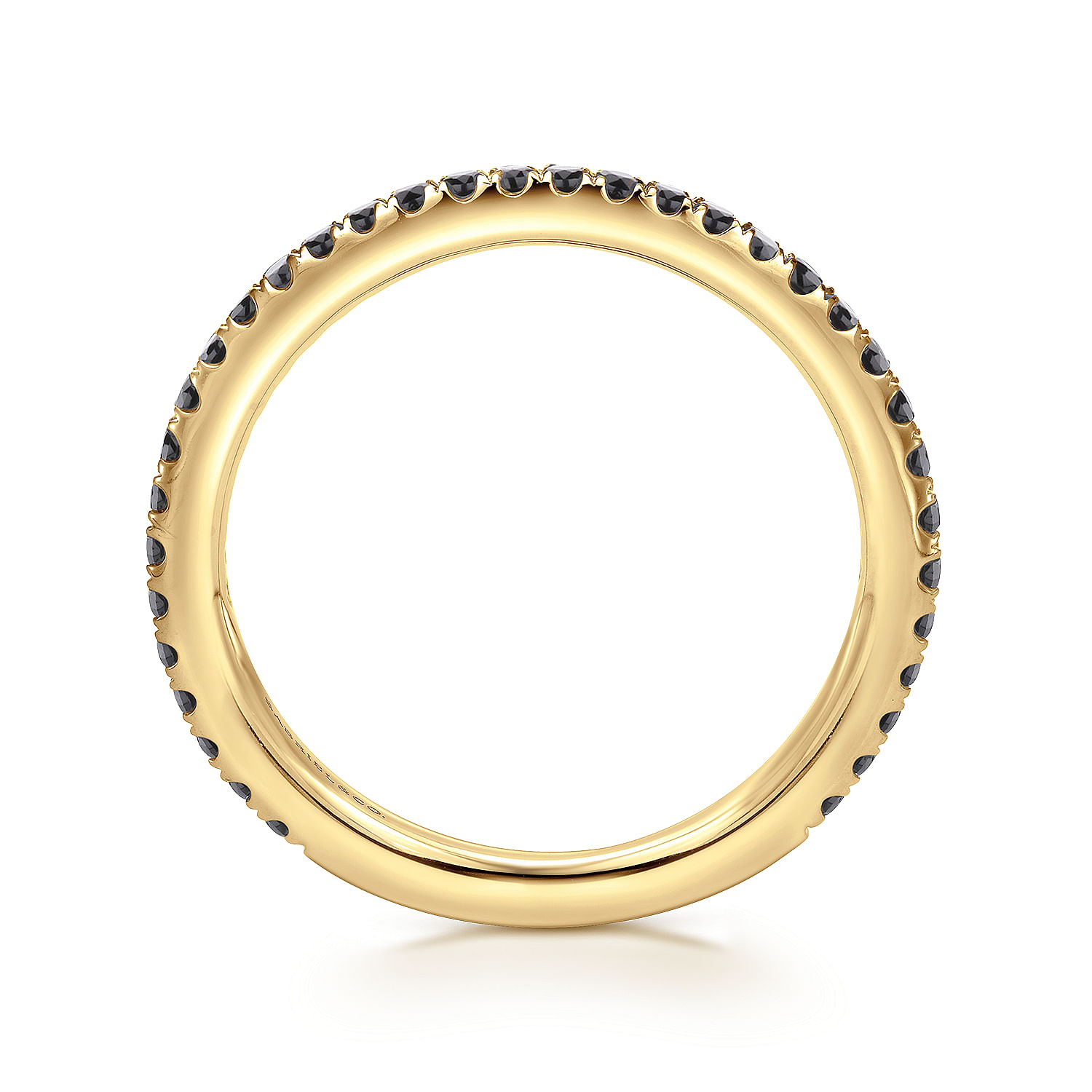 14K Yellow Gold Black Diamond Stackable Ring
