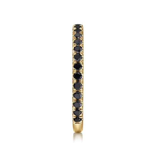 14K Yellow Gold Black Diamond Stackable Ring
