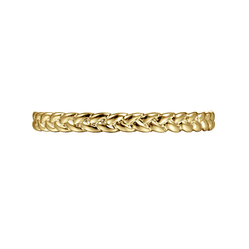 14K Yellow Gold Braided Stackable Ring