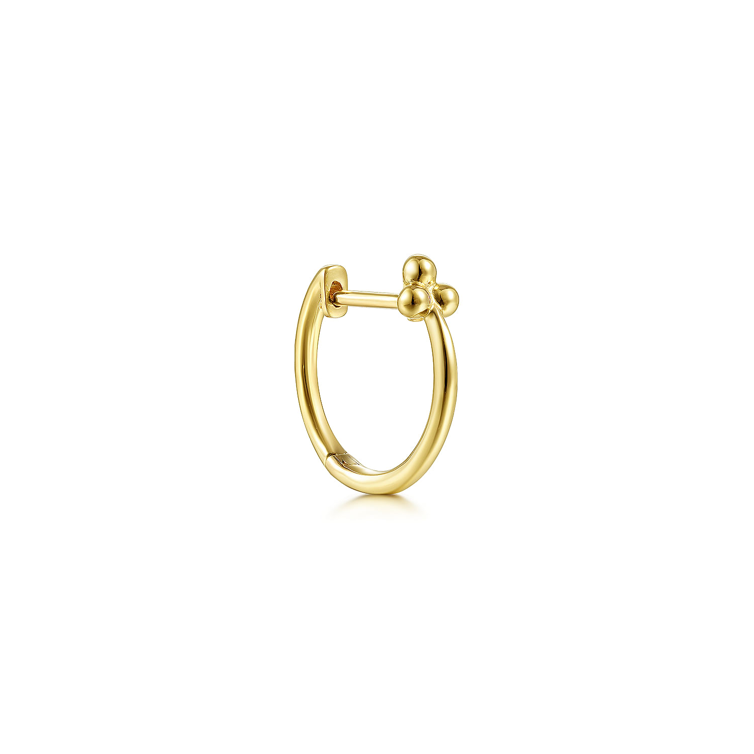 14K Yellow Gold Bujukan Accent Single Huggie Earring