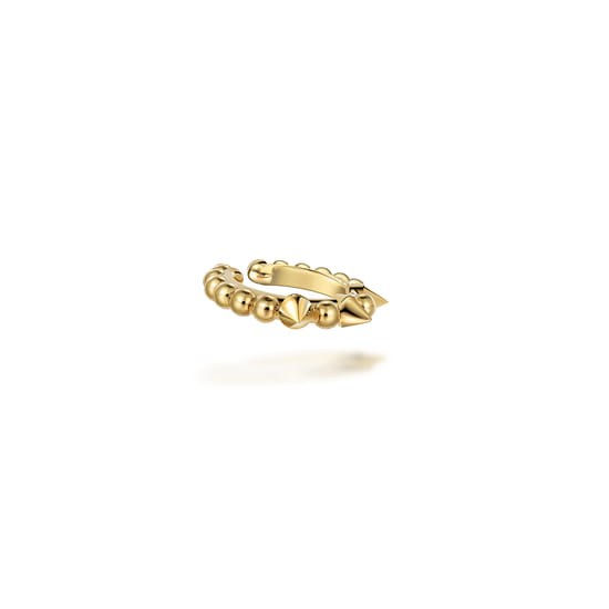 14K Yellow Gold Bujukan Bead Single Ear Cuff Earring