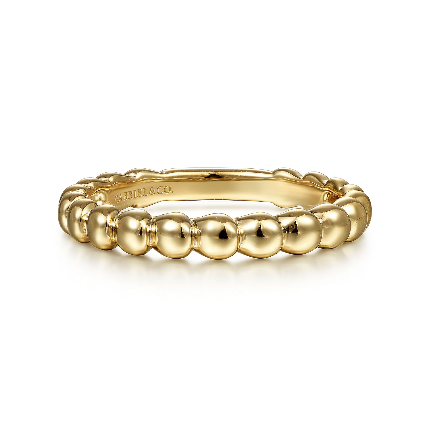 Gabriel - 14K Yellow Gold Bujukan Bead Stackable Ring
