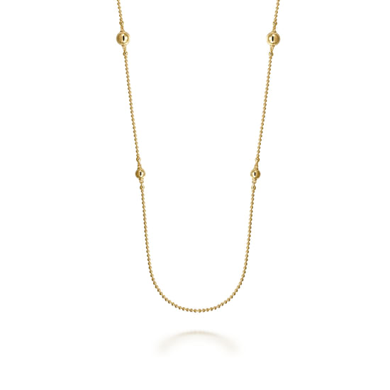 Gabriel - 14K Yellow Gold Bujukan Bead Station Necklace