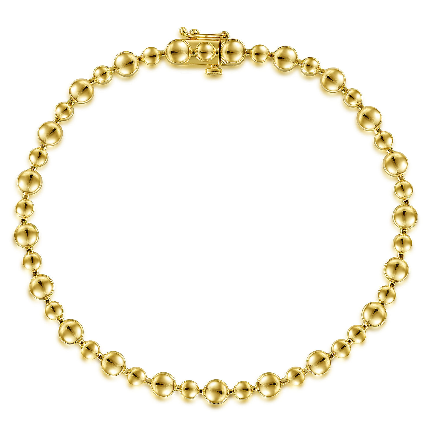 14K Yellow Gold Bujukan Bead Tennis Bracelet