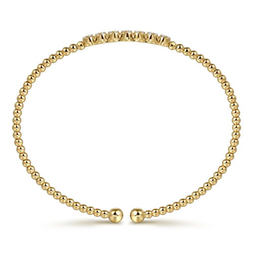 14K Yellow Gold Bujukan Bead and Cluster Diamond Bangle