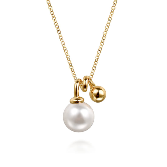 Gabriel - 14K Yellow Gold Bujukan Bead and Pearl Pendant Necklace Gabriel - 14K Yellow Gold Bujukan Bead and Pearl Pendant Necklace