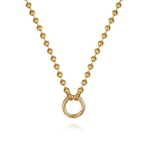 14K Yellow Gold Bujukan Beaded Chain Necklace
