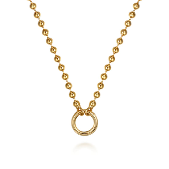 14K Yellow Gold Bujukan Beaded Chain Necklace
