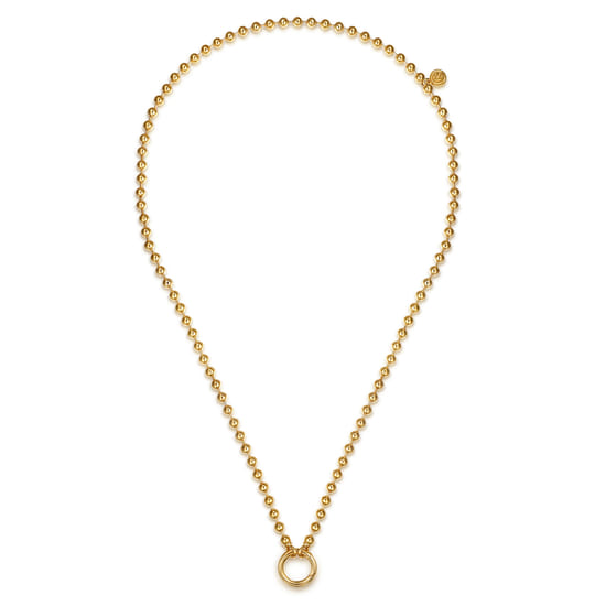 14K Yellow Gold Bujukan Beaded Chain Necklace angle 2