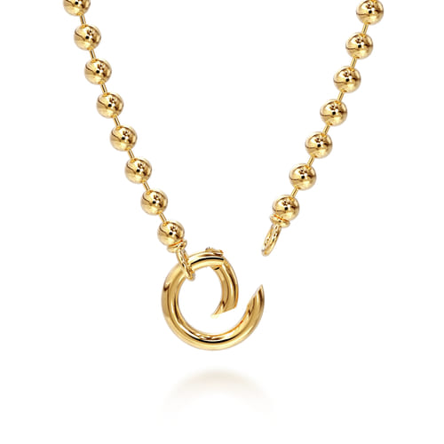 14K Yellow Gold Bujukan Beaded Chain Necklace