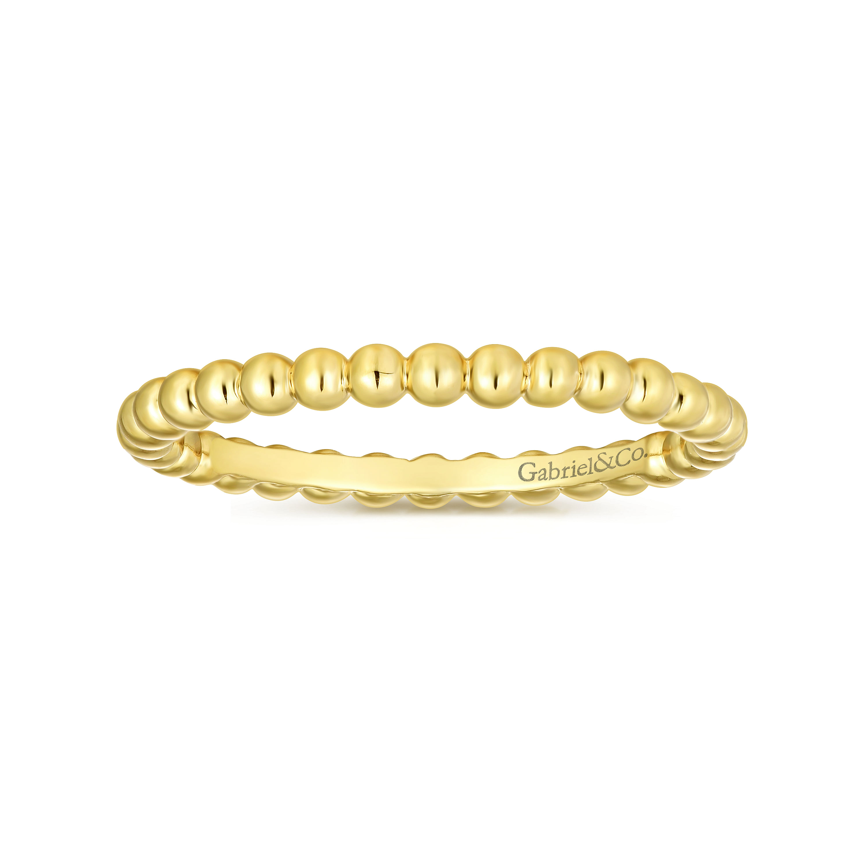 14K Yellow Gold Bujukan Beaded Stackable Ring