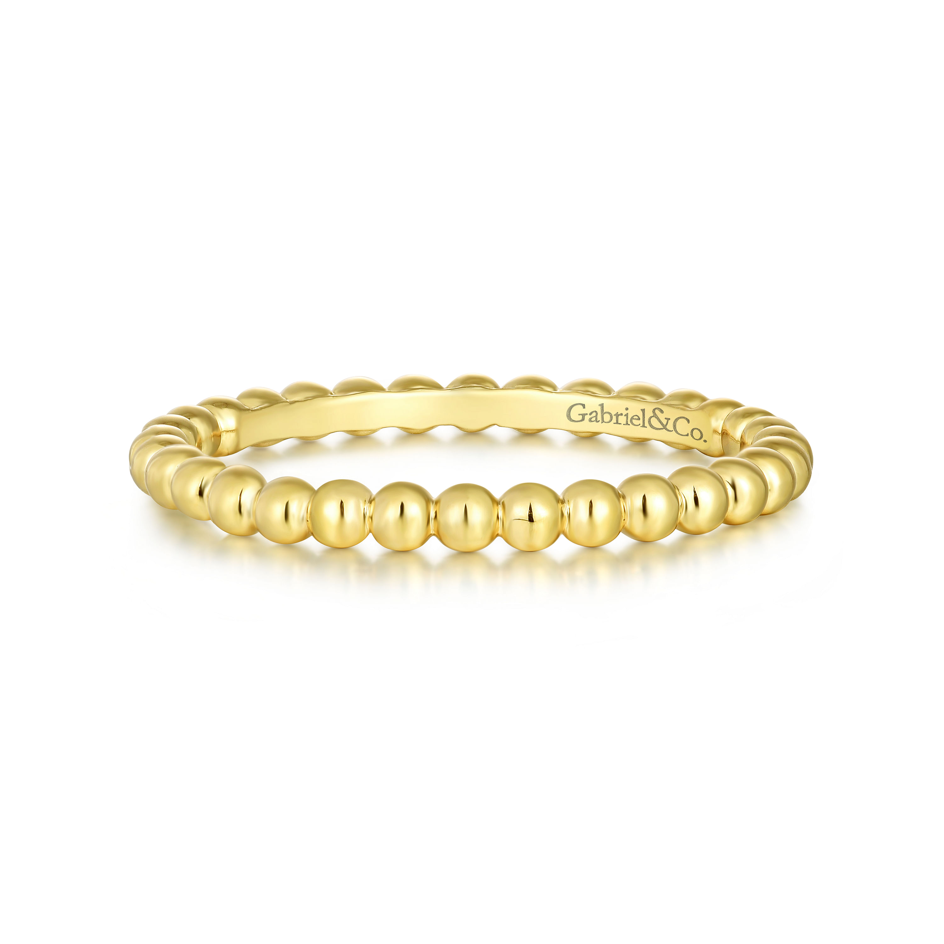 14K Yellow Gold Bujukan Beaded Stackable Ring