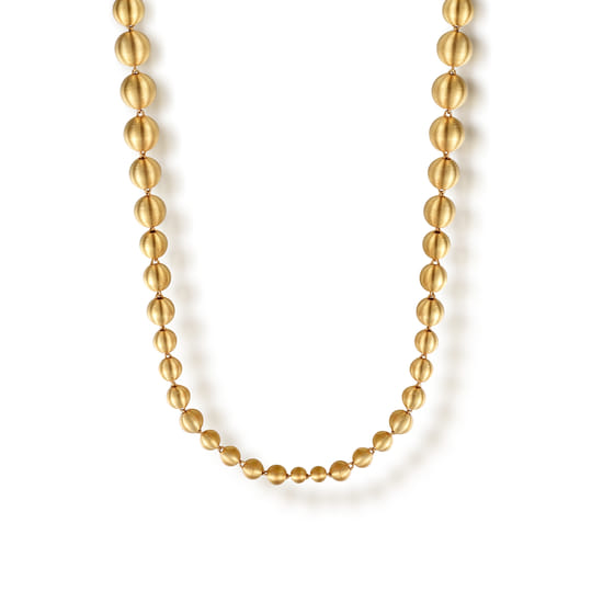 14K Yellow Gold Bujukan Beads Chain Necklace